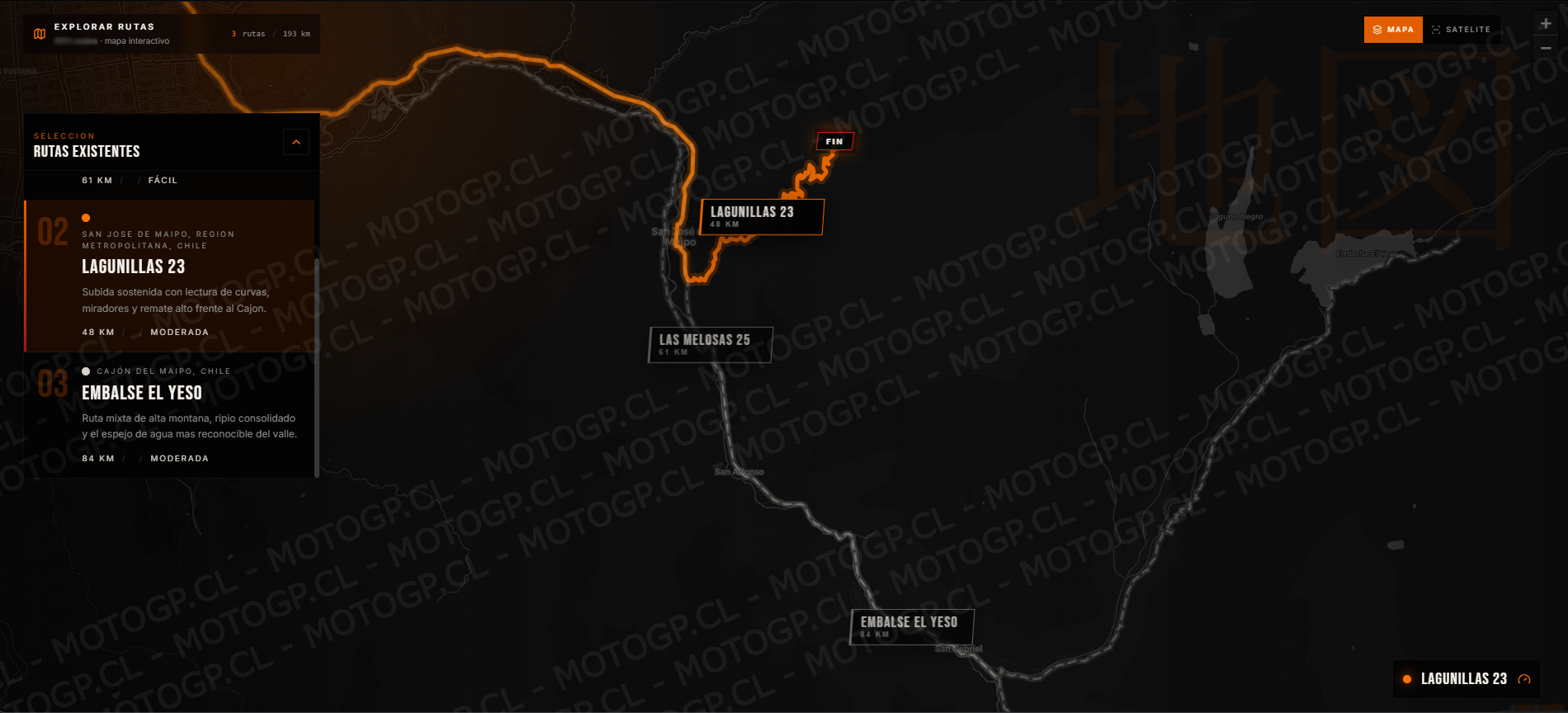 Vista del Dashboard - Motoryrutas